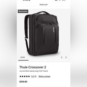Thule Blue Convertible Laptop Backpack/Briefcase